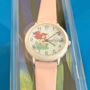 Vintage Disney The Little Mermaid Pink Strap Watch